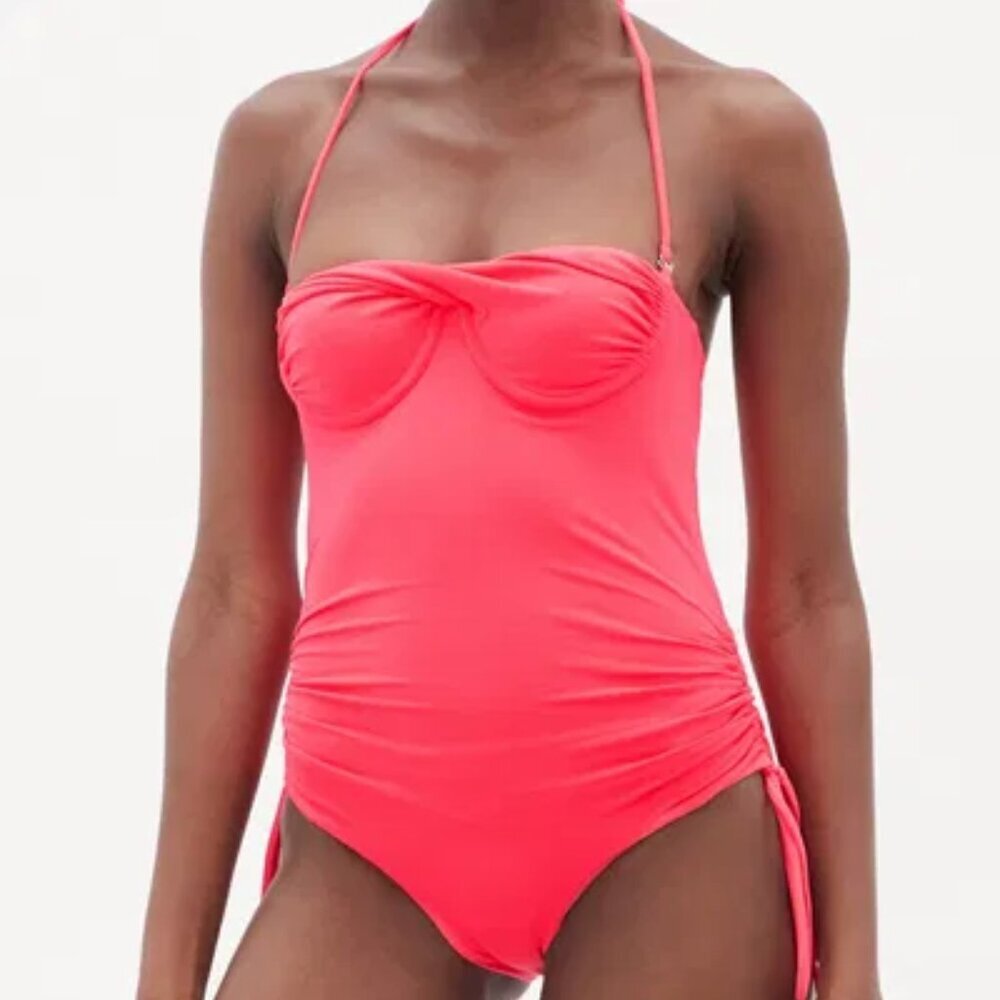 ISA‎ BOULDER  tornado halterneck twist-front swimsuit